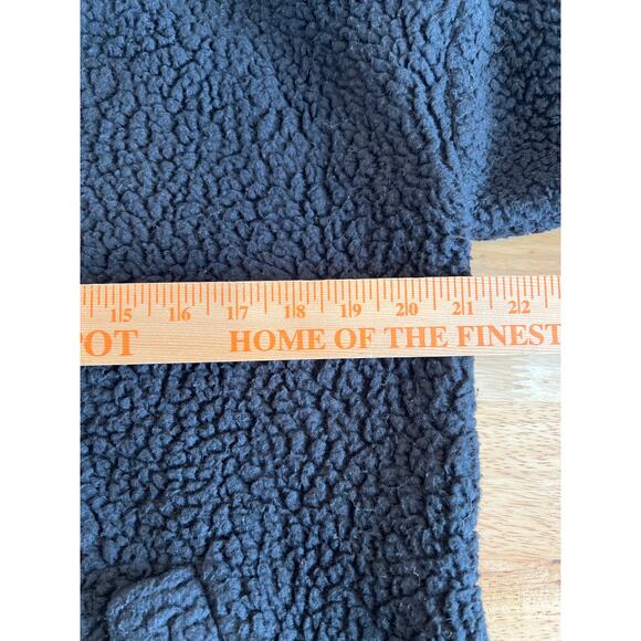 J Crew Snap-Collar Sherpa Sweatshirt in Polartec® Fleece Black Women's S - Picture 9 of 10